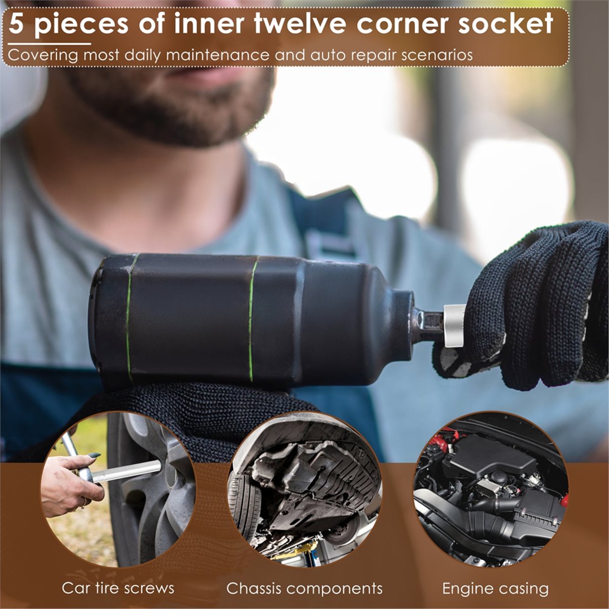 A74U 5PCS Deep Metric Socket S - Impact Socket Thin Wall Deep Metric Set review and price